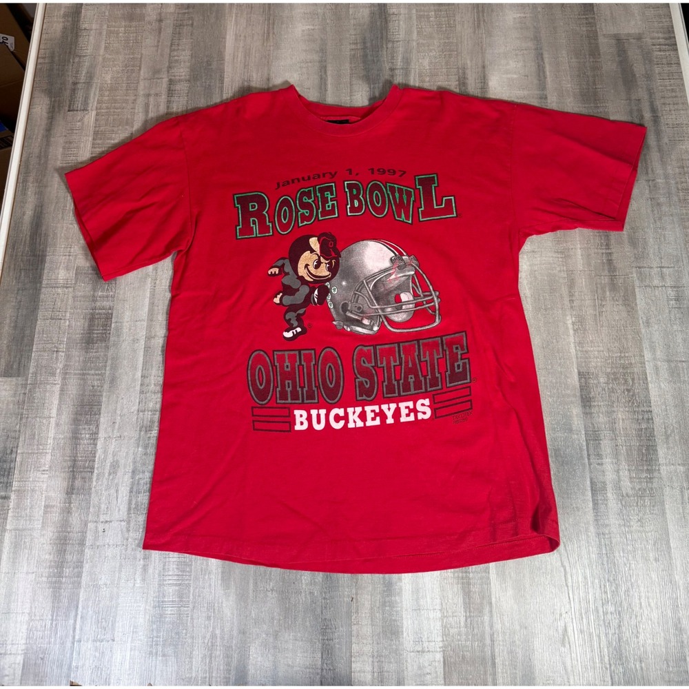 Vintage 1997 Rose Bowl Ohio State Buckeyes T-Shirt XL Red Signal Sport 90s NCAA